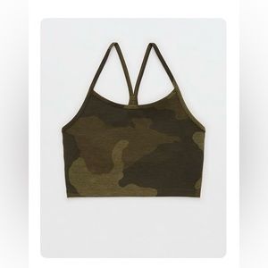 Offline by Aerie The Hugger Longline Racerback Sports Bra Top Nomad Olive Med